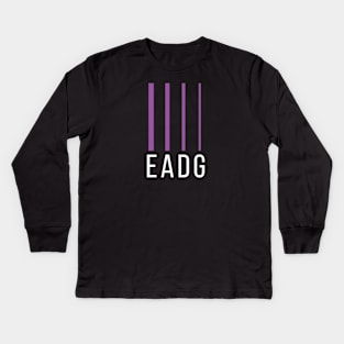 Bass Player Gift - EADG 4 String - Purple Kids Long Sleeve T-Shirt